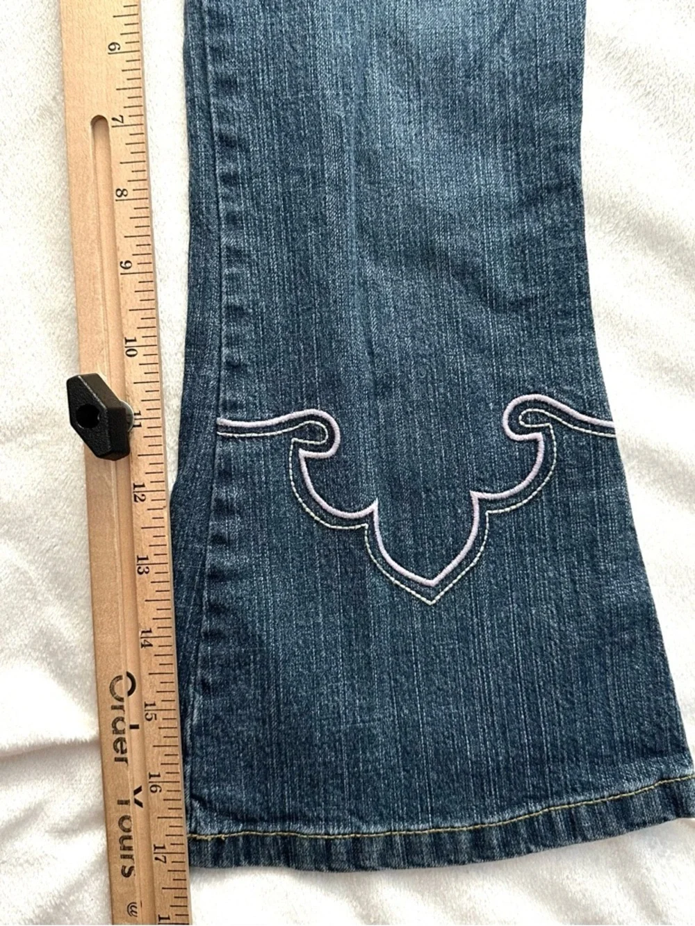 Vtg 2006 Gymboree Park City Luxe Western Embroidered Scallop Denim Jeans 5 Flare